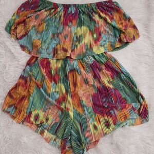 Fashion Nova Multicolor Pleated Top